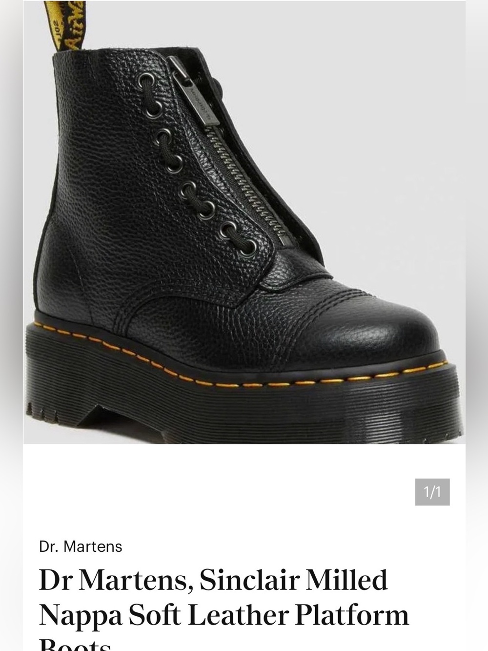 Doc Martin Black Leather Sinclair platform new